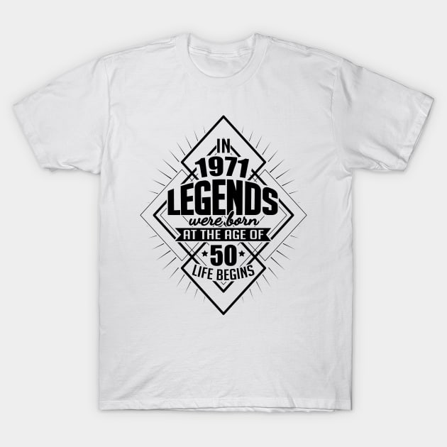 Legends Grounded born 1971 T-Shirt by HBfunshirts